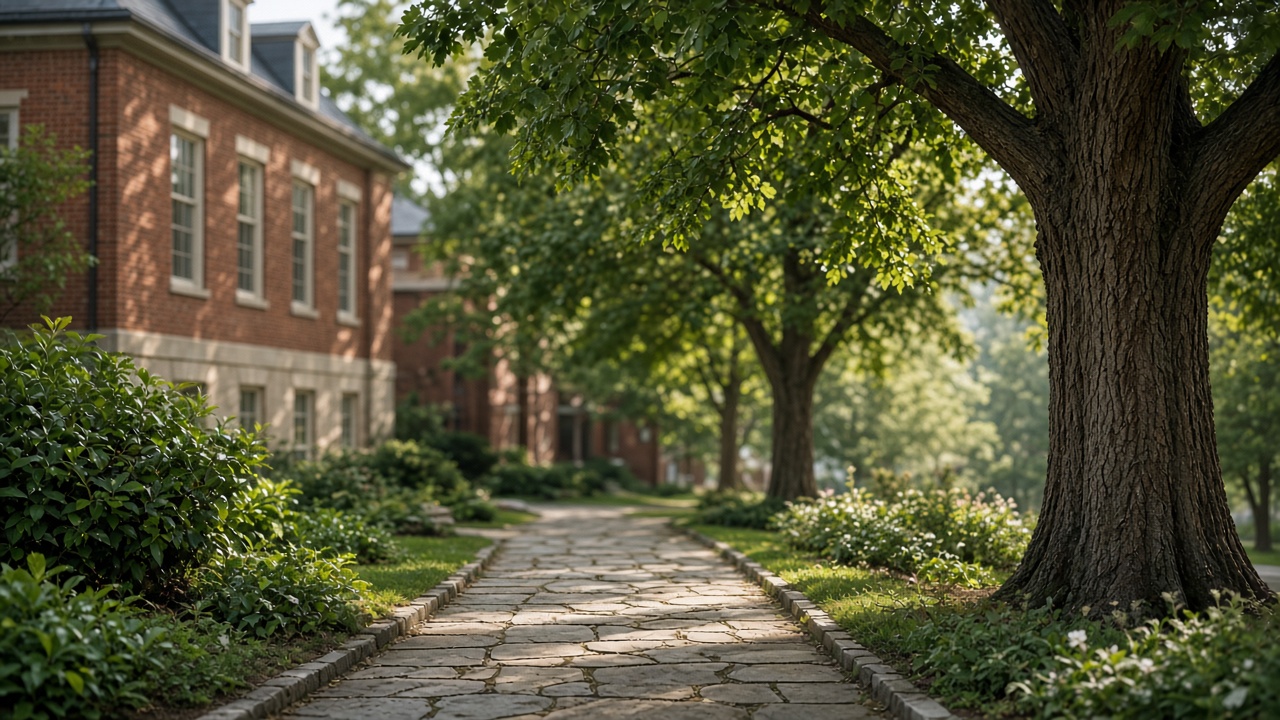 Leafy Atlanta campus walkway and brick academic buildings suggesting Emory PA prerequisites planning (no university logos)