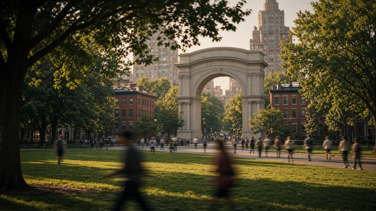 Washington Square Park arch and campus path in New York City for NYU Meyers ABSN prerequisites guide